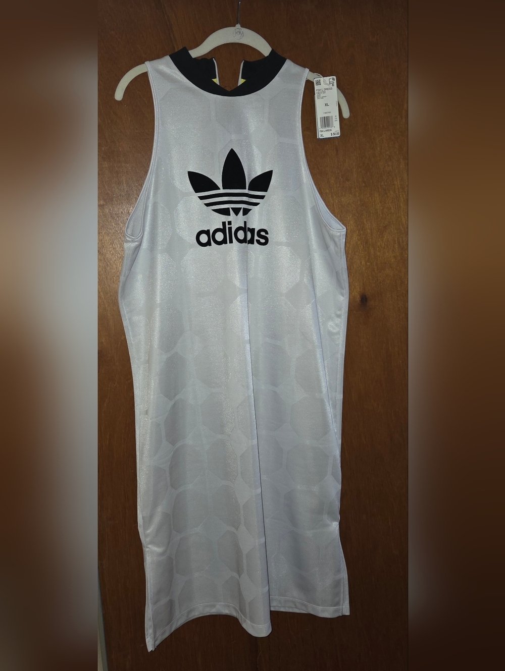 adidas White Tank with Black Trefoil Graphic